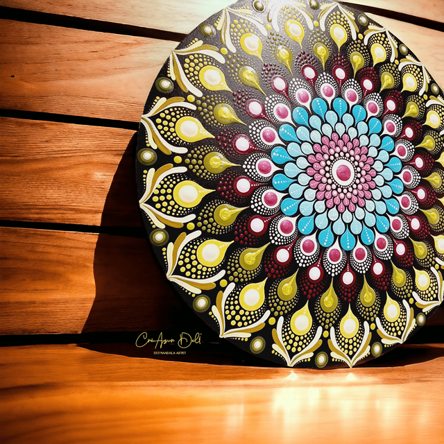 Tableau mandala pointillisme