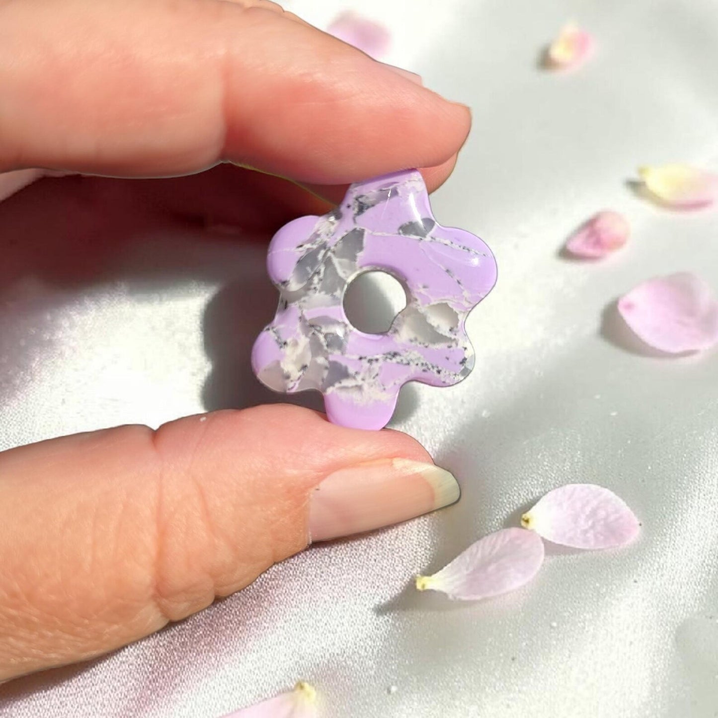 Pampilles fleurs en pâte polymère  - fait main