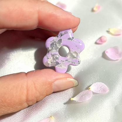 Pampilles fleurs en pâte polymère  - fait main