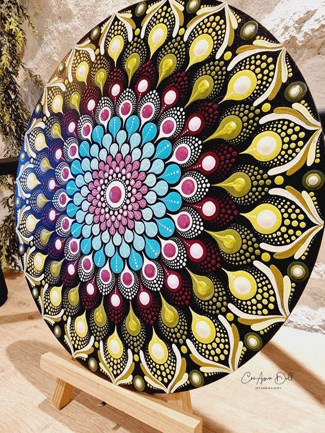 Tableau mandala pointillisme