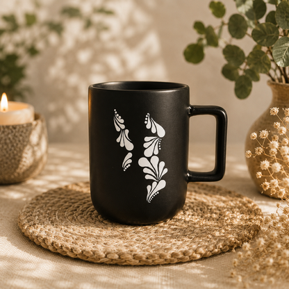 Mug noir et blanc personnalisé, tasse personnalisée, tasse à thé, tasse à café