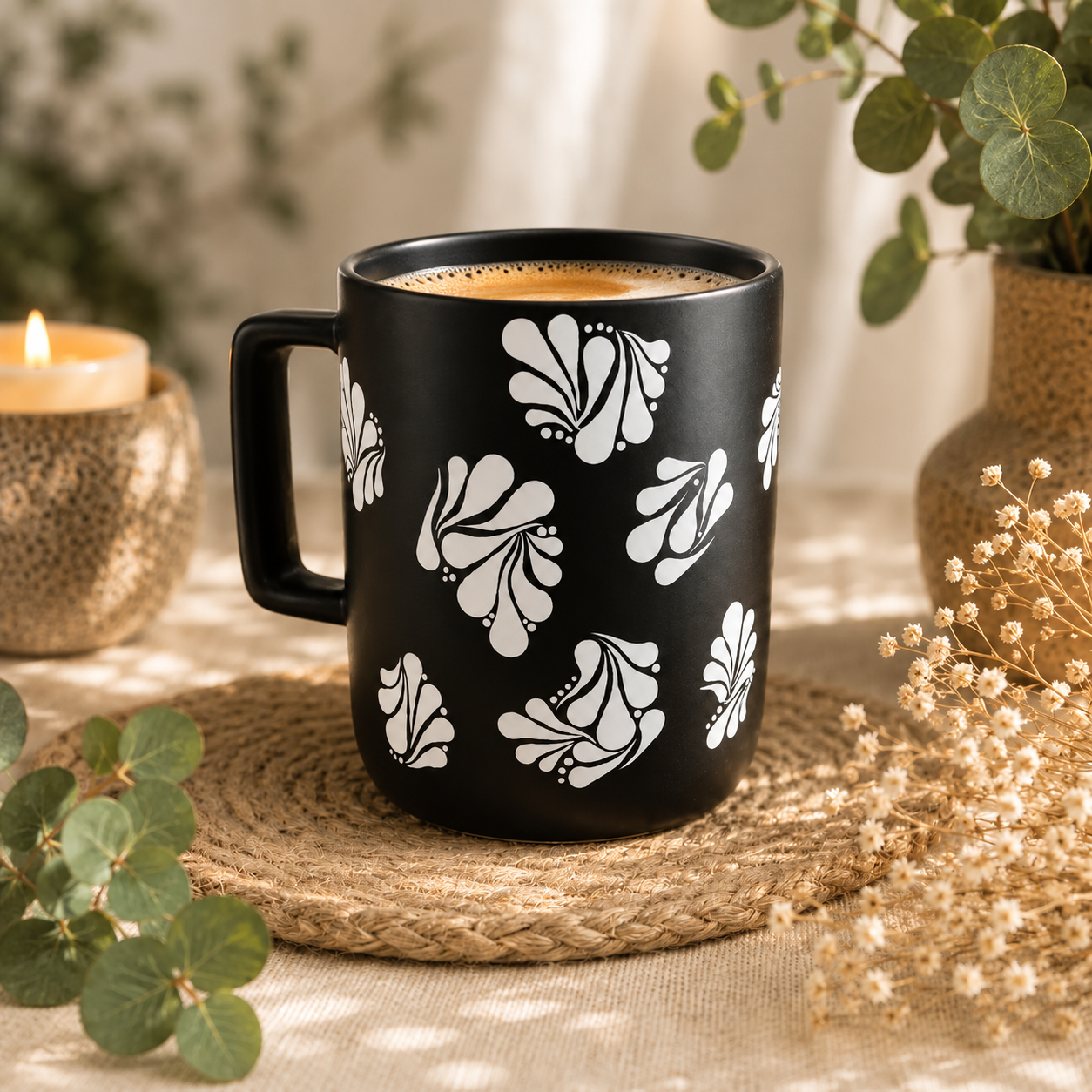 Mug noir et blanc personnalisé, tasse personnalisée, tasse à thé, tasse à café