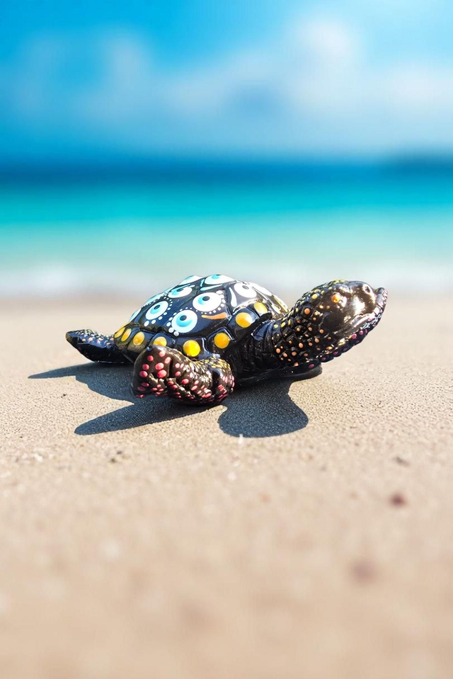 Petite tortue décorative en plâtre