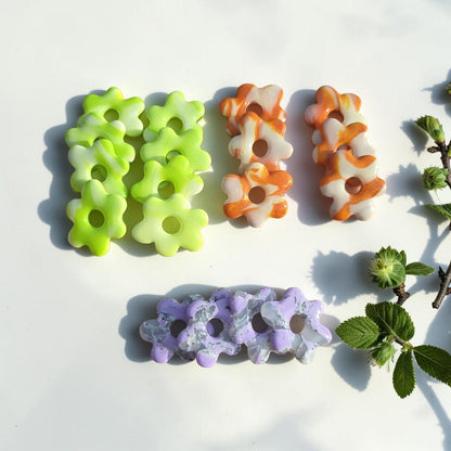 Pampilles fleurs en pâte polymère  - fait main