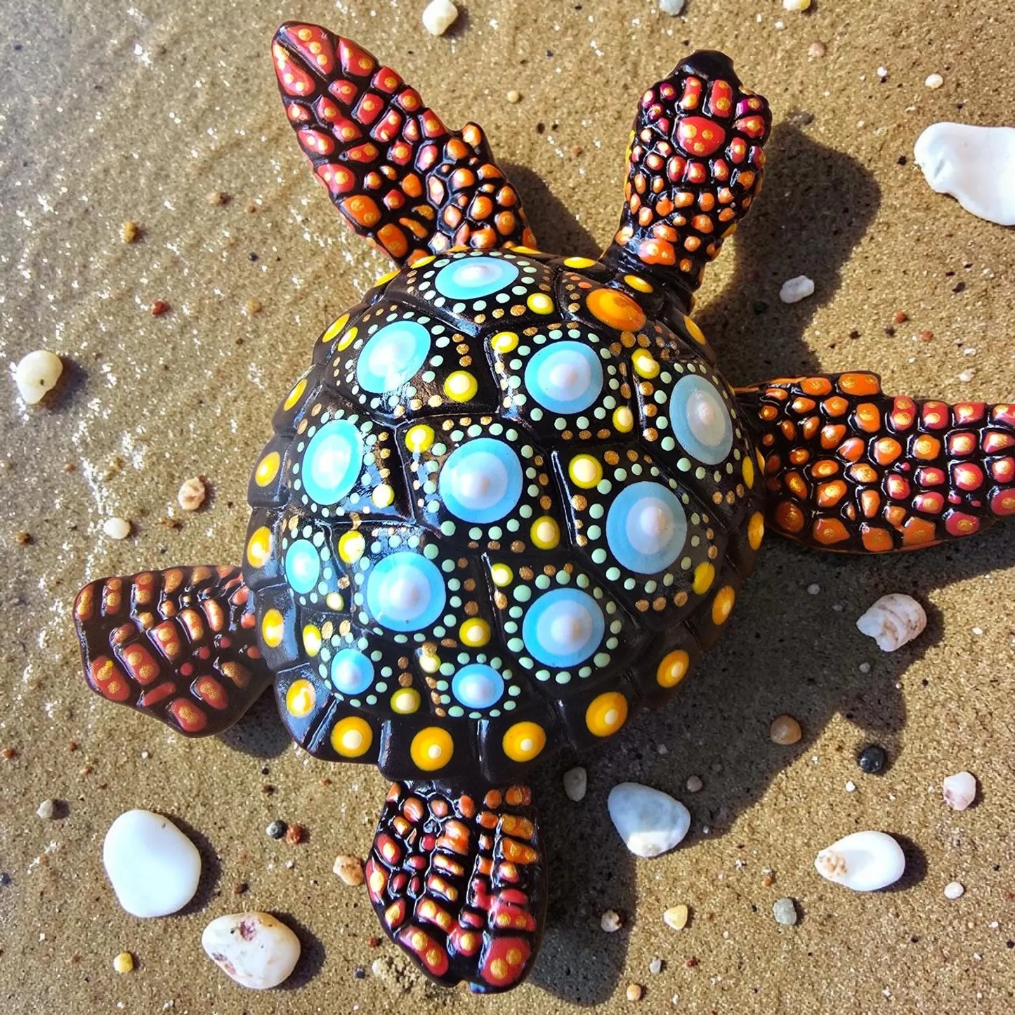 Petite tortue décorative en plâtre fait main