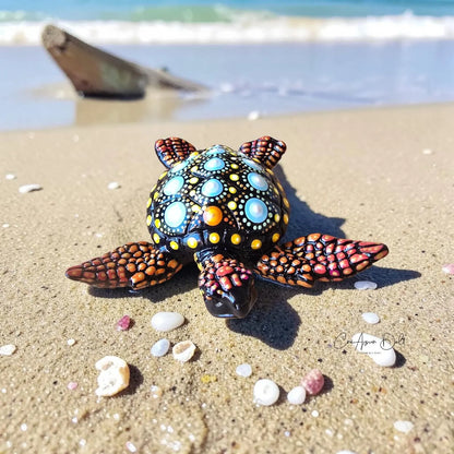 Petite tortue décorative en plâtre fait main
