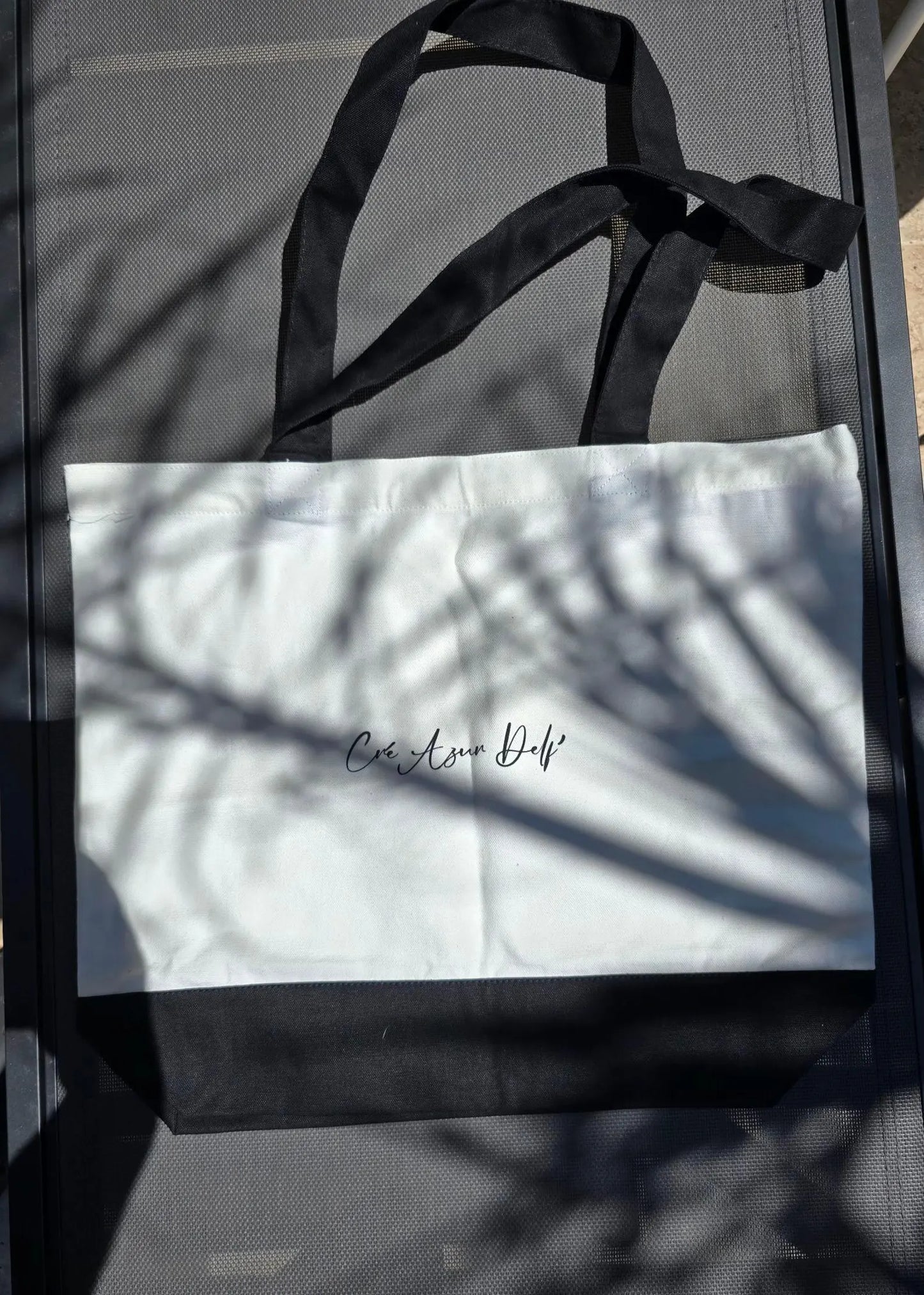 Sac fourre-tout en coton blanc – Mandala imprimé orange ou bleu | Création artisanale