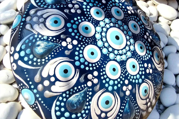 Pierre bleue de médiation/décoration oeil grec